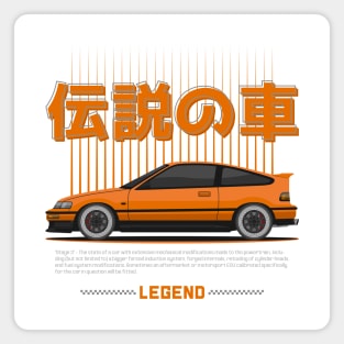 Midnight Racer Orange CRX JDM Magnet